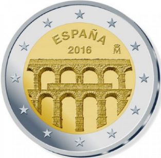 2 EURO 2016 Segovia UNC Spanje